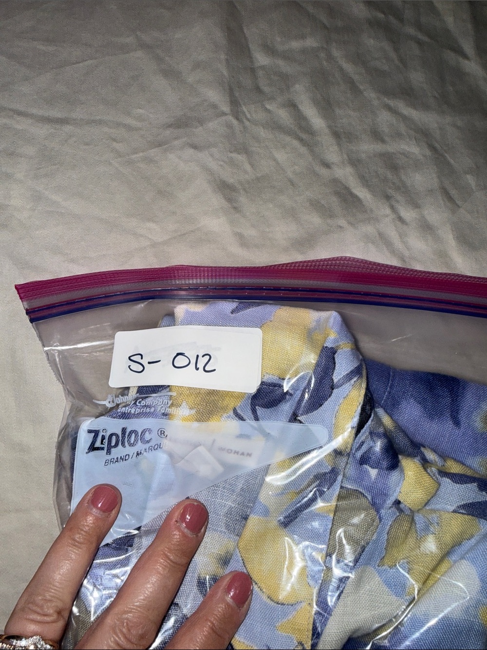 Floral Watercolor Button-Up Shirt in blue & Yellow Linen - Picture 13 of 13